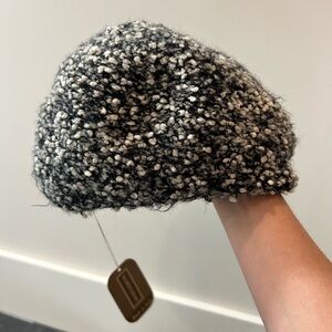 Black and White Textured Beanie